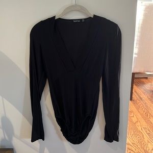 Boohoo black body suit